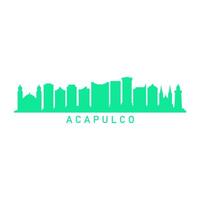 acapulco horizon geïllustreerd Aan wit achtergrond vector