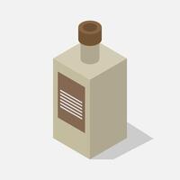 geïllustreerd isometrische whisky fles vector