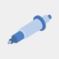 geïllustreerd isometrische insuline pen vector