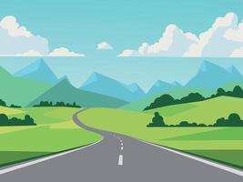 weg in bergen landschap ontwerp illustratie vector