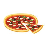 kleurrijk ronde smakelijk pizza geïsoleerd Aan wit achtergrond vector