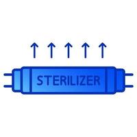 bacteriedodende uv-lamp. medisch antimicrobieel apparaat voor thuis, kliniek, ziekenhuis. sterilisatie met ultraviolet licht. ultraviolet kiemdodende bestraling. uv-c sterilisator vector