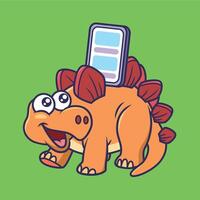 schattig dinosaurus stegosaurus karakter tekenfilm vector illustratie