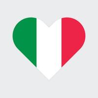 Italië nationaal vlag vector illustratie. Italië hart vlag.