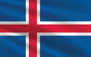 IJsland vlag vector illustratie. IJsland nationaal vlag. golvend IJsland vlag.