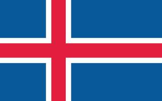IJsland vlag vector illustratie. IJsland nationaal vlag.