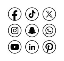 reeks van sociaal media pictogrammen. populair sociaal media logo verzameling. vector