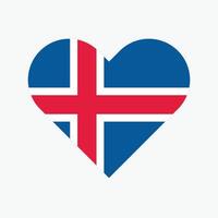 IJsland nationaal vlag vector illustratie. IJsland hart vlag.