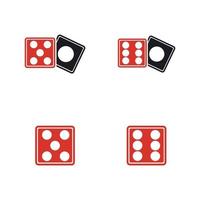 dobbelstenen teken pictogram. casinospel symbool. platte dobbelstenen pictogram. ronde knop met platte spelpictogram vector