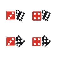 dobbelstenen teken pictogram. casinospel symbool. platte dobbelstenen pictogram. ronde knop met platte spelpictogram vector