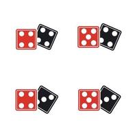 dobbelstenen teken pictogram. casinospel symbool. platte dobbelstenen pictogram. ronde knop met platte spelpictogram vector