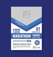 marathon folder sjabloon. rennen folder voor sport- evenement. abstract grunge vormen geschikt voor poster, banier, brochure, sociaal media berichten, boek omslag, pamflet, tijdschrift, enz vector