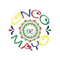 cinco de mayo tekst met Mexicaans feest patroon. mei 5 federaal vakantie traditioneel overladen typografie. vector