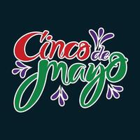 cinco de mayo tekst met Mexicaans feest patroon. mei 5 federaal vakantie traditioneel overladen typografie. vector