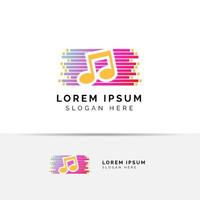 muziek spelen logo-ontwerp. speel mediapictogram symbool ontwerp vector