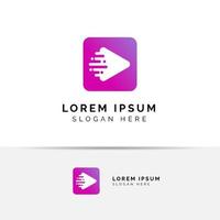 snel afspelen media logo ontwerpsjabloon. speel pictogram symbool ontwerp vector