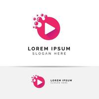 stippen spelen media logo ontwerpsjabloon. speel pictogram symbool ontwerp vector