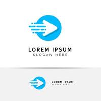 snel afspelen media logo ontwerpsjabloon. cirkel spelen pictogram symbool ontwerp vector