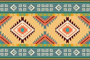 Navajo tribal vector naadloos patroon. inheems Amerikaans ornament. etnisch zuiden western decor stijl. boho meetkundig ornament. vector naadloos patroon. Mexicaans deken, tapijt. geweven tapijt illustratie.