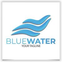 vector golvend blauw logo ontwerp sjabloon