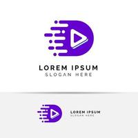 snel afspelen media logo ontwerpsjabloon. speel pictogram symbool ontwerp vector