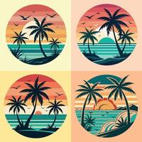 tropisch eiland set. vector illustratie. zomer t overhemd