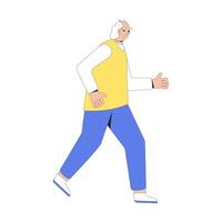 loper. jogger. ouderen Mens Doen oefening. vector
