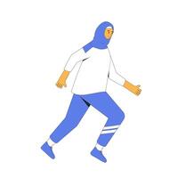 loper. joggers. jong vrouw in hijab rennen. vector