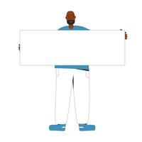 Mens Holding blanco spandoek. vector