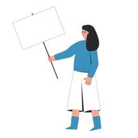 vrouw Holding blanco spandoek. vector