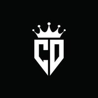 cd logo monogram embleem stijl met kroonvorm ontwerpsjabloon vector