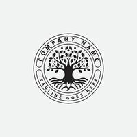 stamboom van het leven zegel logo ontwerpsjabloon vector