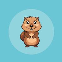 ai gegenereerd schattig bever tekenfilm vector illustratie