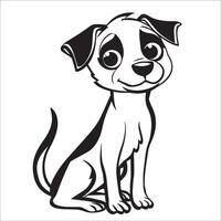 ai gegenereerd Rat terriër hond is een zittend vector illustratie in zwart en wit