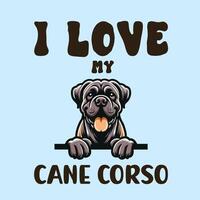 ik liefde mijn riet corso hond t-shirt ontwerp vector