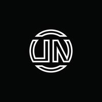 un logo monogram met negatieve ruimte cirkel afgeronde ontwerpsjabloon vector