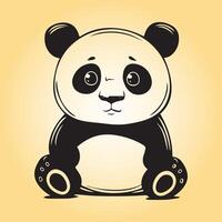 ai gegenereerd een reusachtig panda tekenfilm vector illustratie is Aan een geel achtergrond