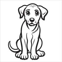 ai gegenereerd zwart en wit anatolisch herder hond tekenfilm vector illustratie