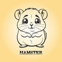 ai gegenereerd hamster is een zittend vector illustratie in zwart en wit