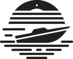 minimaal snelheid boot vector logo concept icoon, clip art, symbool, zwart kleur silhouet 5
