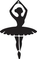 minimaal ballerina vector icoon in vlak stijl zwart kleur silhouet, wit achtergrond 8