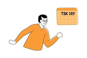 Mens rennen met belasting dag teken vector