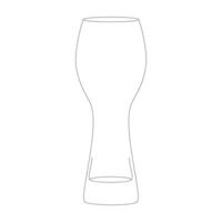 lijn tekening van een bier glas vector