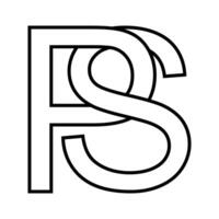 logo teken ps sp icoon dubbele brieven logotype p s vector