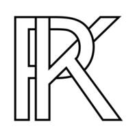 logo teken pk, kp icoon dubbele brieven logotype p k vector