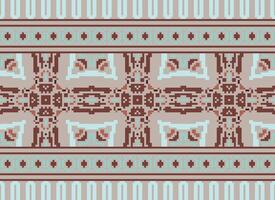 pixel traditioneel etnisch patroon paisley bloem ikat achtergrond abstract aztec Afrikaanse Indonesisch Indisch naadloos patroon voor kleding stof afdrukken kleding jurk tapijt gordijnen en sarong vector