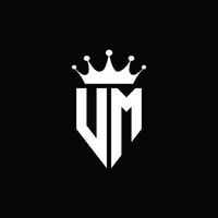 vm logo monogram embleem stijl met kroonvorm ontwerpsjabloon vector