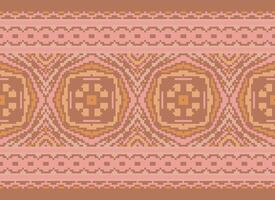 natuur jaargangen kruis steek traditioneel etnisch patroon paisley bloem ikat achtergrond abstract aztec Afrikaanse Indonesisch Indisch naadloos patroon voor kleding stof afdrukken kleding jurk tapijt gordijnen en sarong vector