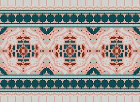 pixel Oekraïens, Wit-Russisch volk kunst vector naadloos patroon in rood en zwart, geïnspireerd door traditioneel borduurwerk vyshyvanka