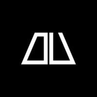 du logo abstract monogram geïsoleerd op zwarte achtergrond vector